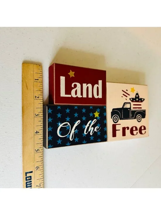 Land of the Free Patriotic decor Fourth of July Independence Day decoration USA - Picture 3 of 8